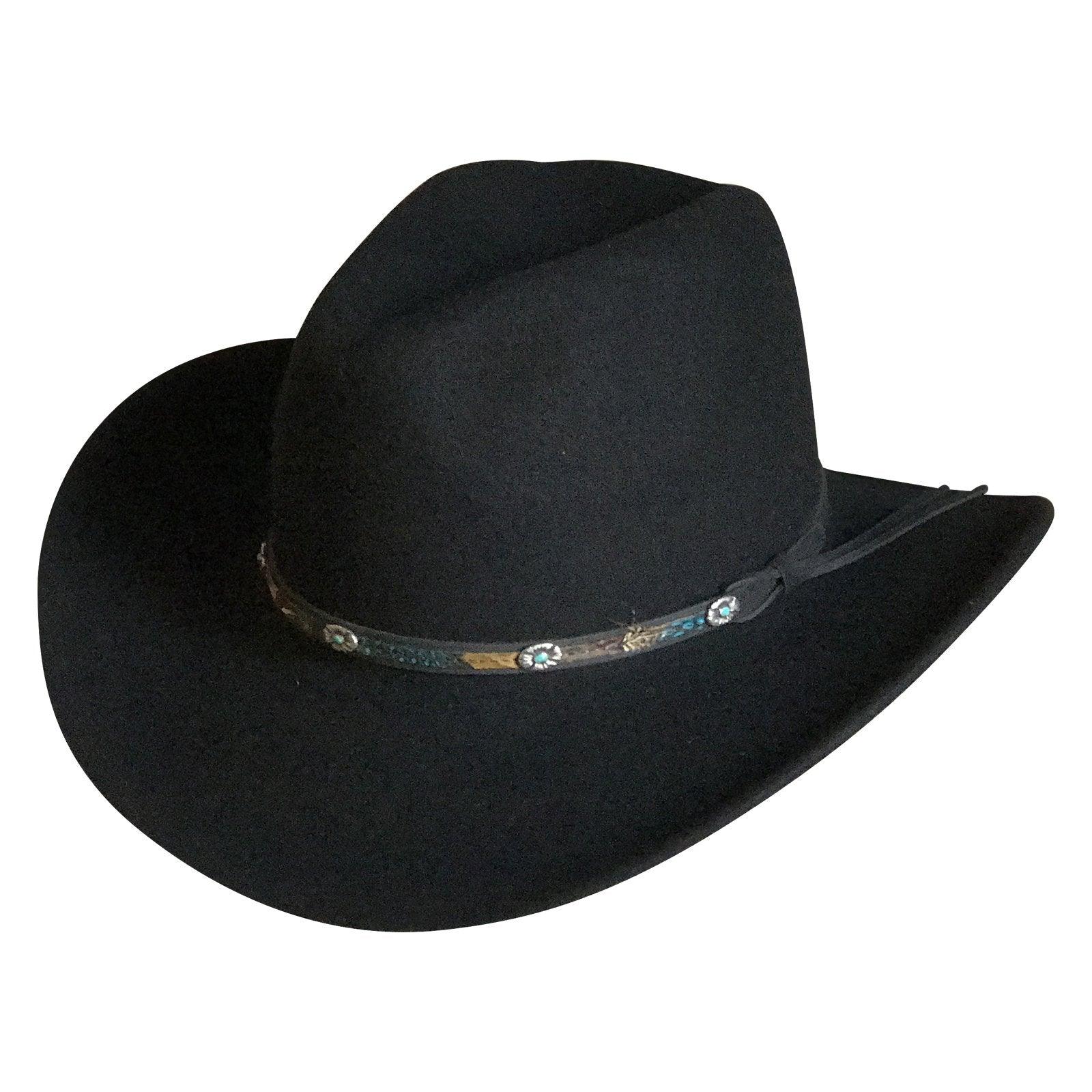 Crushable Black Felt Denver Western Cowboy Hat - Flyclothing LLC