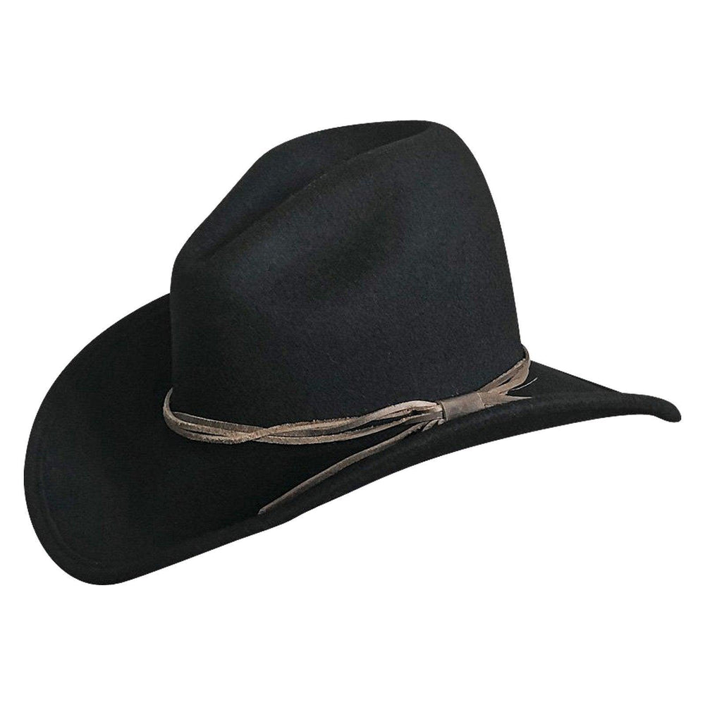 Lonesome Gus Black Premium 100% Wool Western Cowboy Hat - Rockmount Clothing