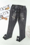 Drawstring Distressed Raw Hem Jeans with Pockets - Trendsi - Flyclothing LLC