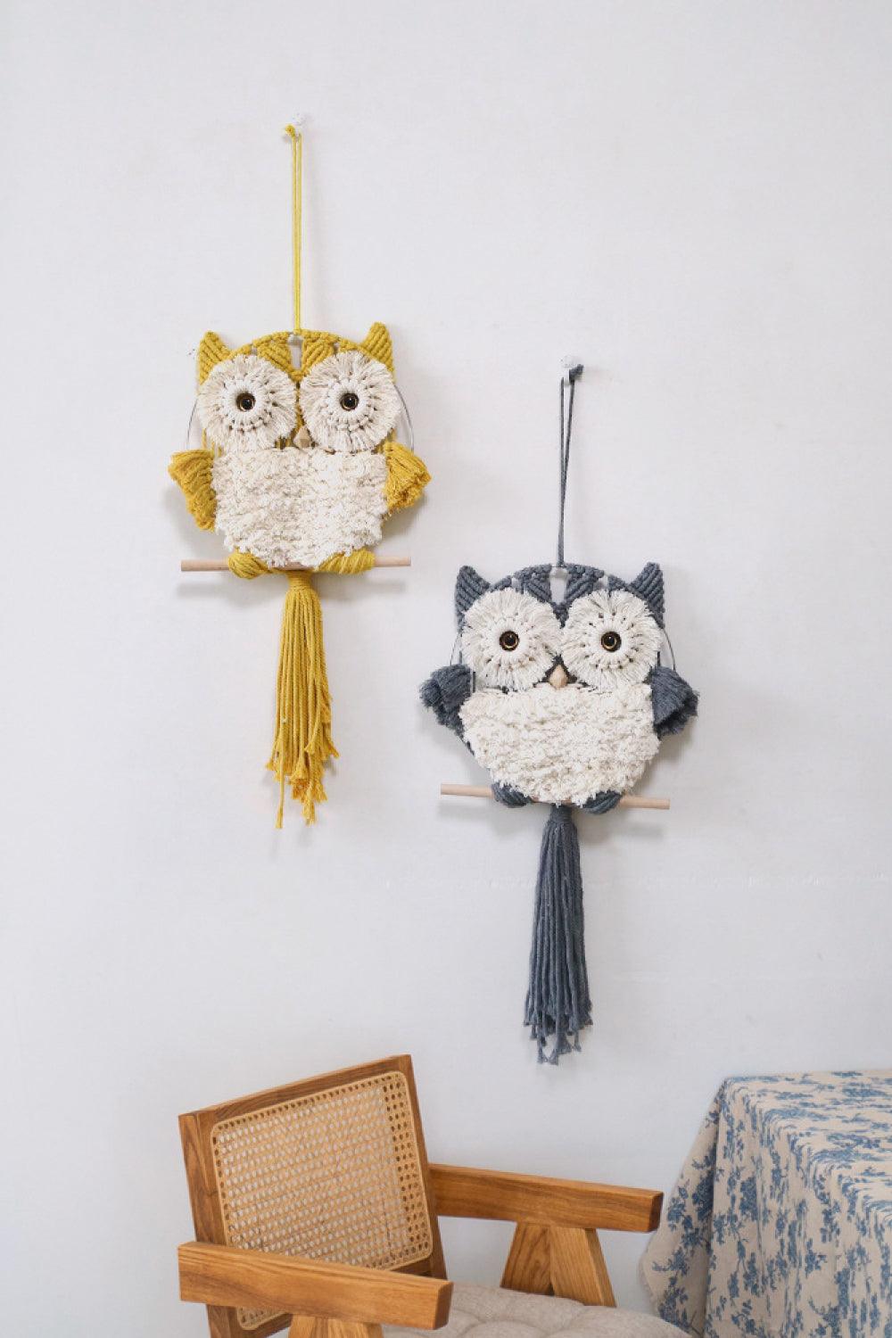 Hand-Woven Tassel Owl Macrame Wall Hanging - Flyclothing LLC