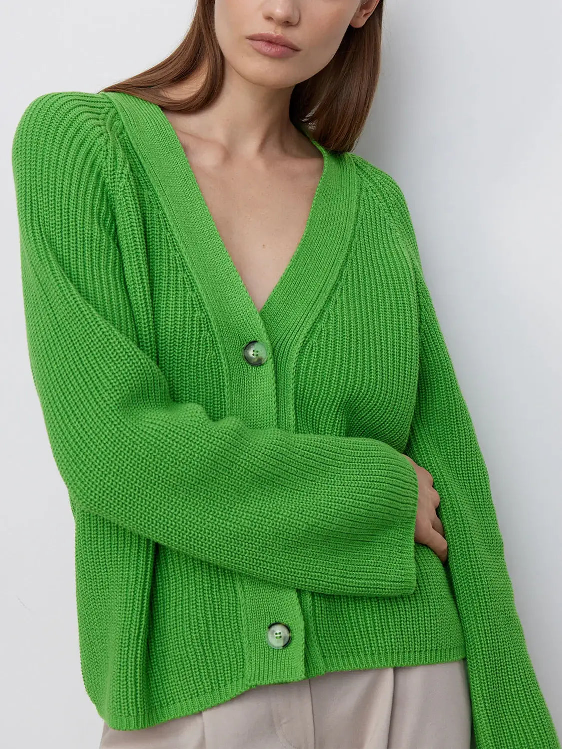 Raglan Sleeve Button Down Cardigan - Trendsi - Flyclothing LLC