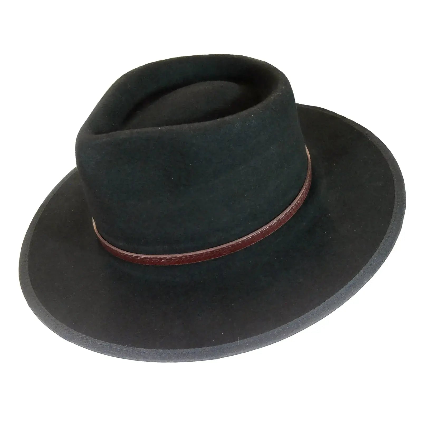 Rockmount Clothing Black Wool Felt Safari Hat with Faux Leather Band - Rockmount Clothing - Flyclothing LLC