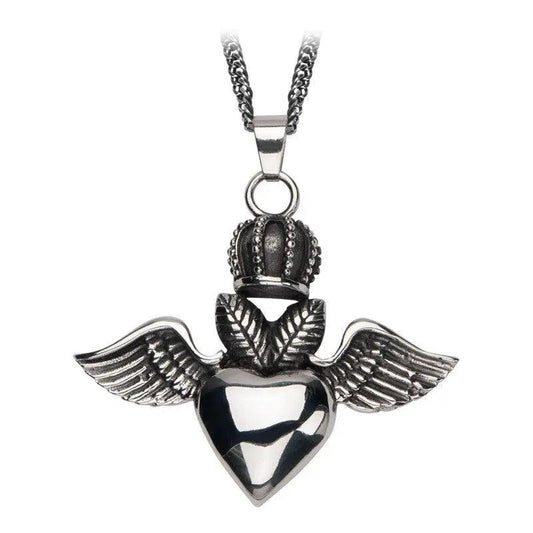 Inox Jewelry Womens Stainless Steel Biker Wings pendant - Inox Jewelry