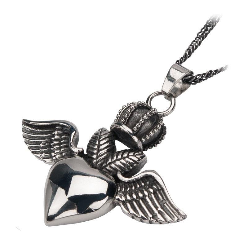 Inox Jewelry Womens Stainless Steel Biker Wings pendant - Flyclothing LLC