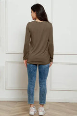 Basic Bae Full Size Round Neck Long Sleeve Top - Trendsi - Flyclothing LLC