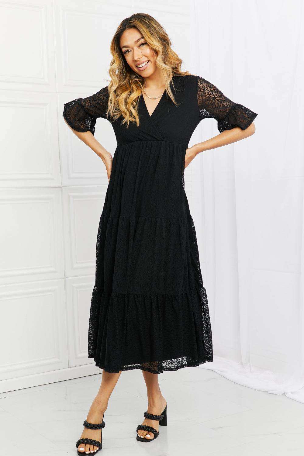 P & Rose Lovely Lace Full Size Tiered Dress - Trendsi