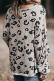Plus Size Leopard V-Neck Dropped Shoulder T-Shirt - Trendsi - Flyclothing LLC