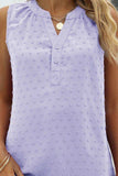 Swiss Dot Notched Neck Tank - Trendsi - Flyclothing LLC