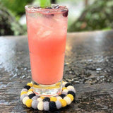 Hand Crafted Felt Ball Coasters from Nepal: 4-pack, Mustard - Global Groove (T) - Global Groove - Flyclothing LLC