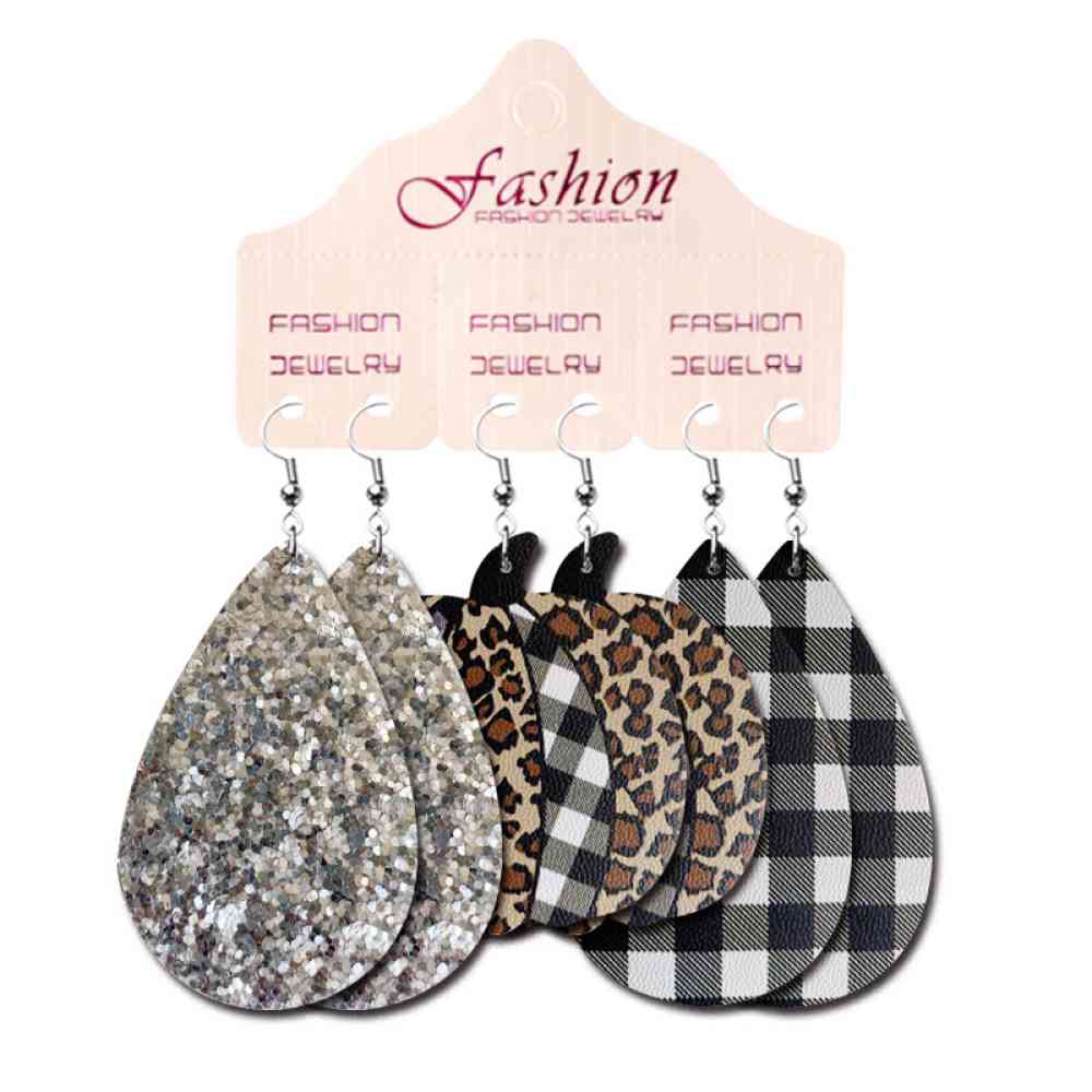 PU Earrings Set - Trendsi - Flyclothing LLC