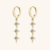 Moissanite 925 Sterling Silver Geometric Shape Earrings - Trendsi - Flyclothing LLC