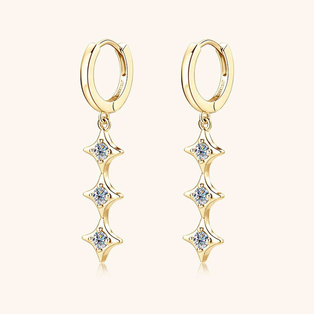 Moissanite 925 Sterling Silver Geometric Shape Earrings - Trendsi - Flyclothing LLC
