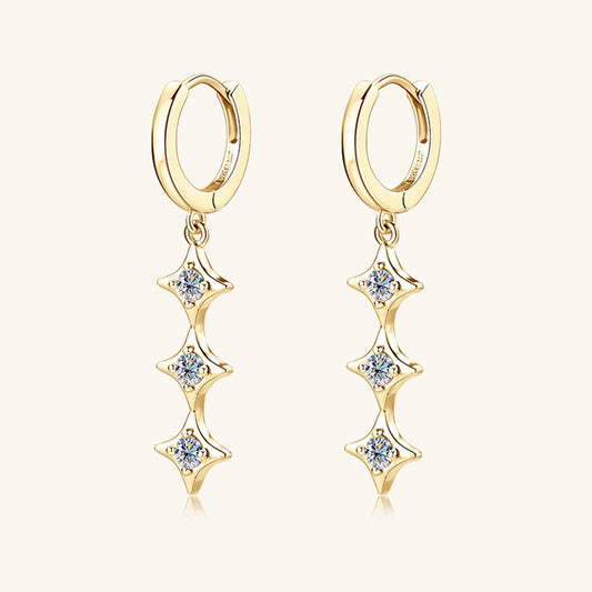 Moissanite 925 Sterling Silver Geometric Shape Earrings - Flyclothing LLC