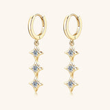 Moissanite 925 Sterling Silver Geometric Shape Earrings - Flyclothing LLC