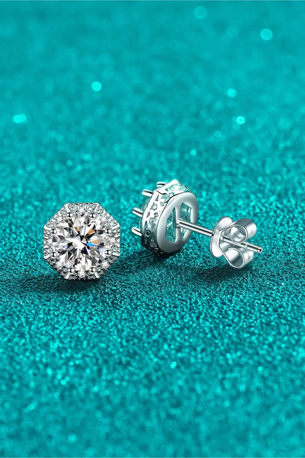 2 Carat Moissanite 925 Sterling Silver Stud Earrings - Trendsi - Flyclothing LLC