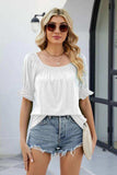 Short Flounce Sleeve Top - Trendsi - Flyclothing LLC