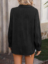 Button Up Dropped Shoulder Shirt - Trendsi - Flyclothing LLC