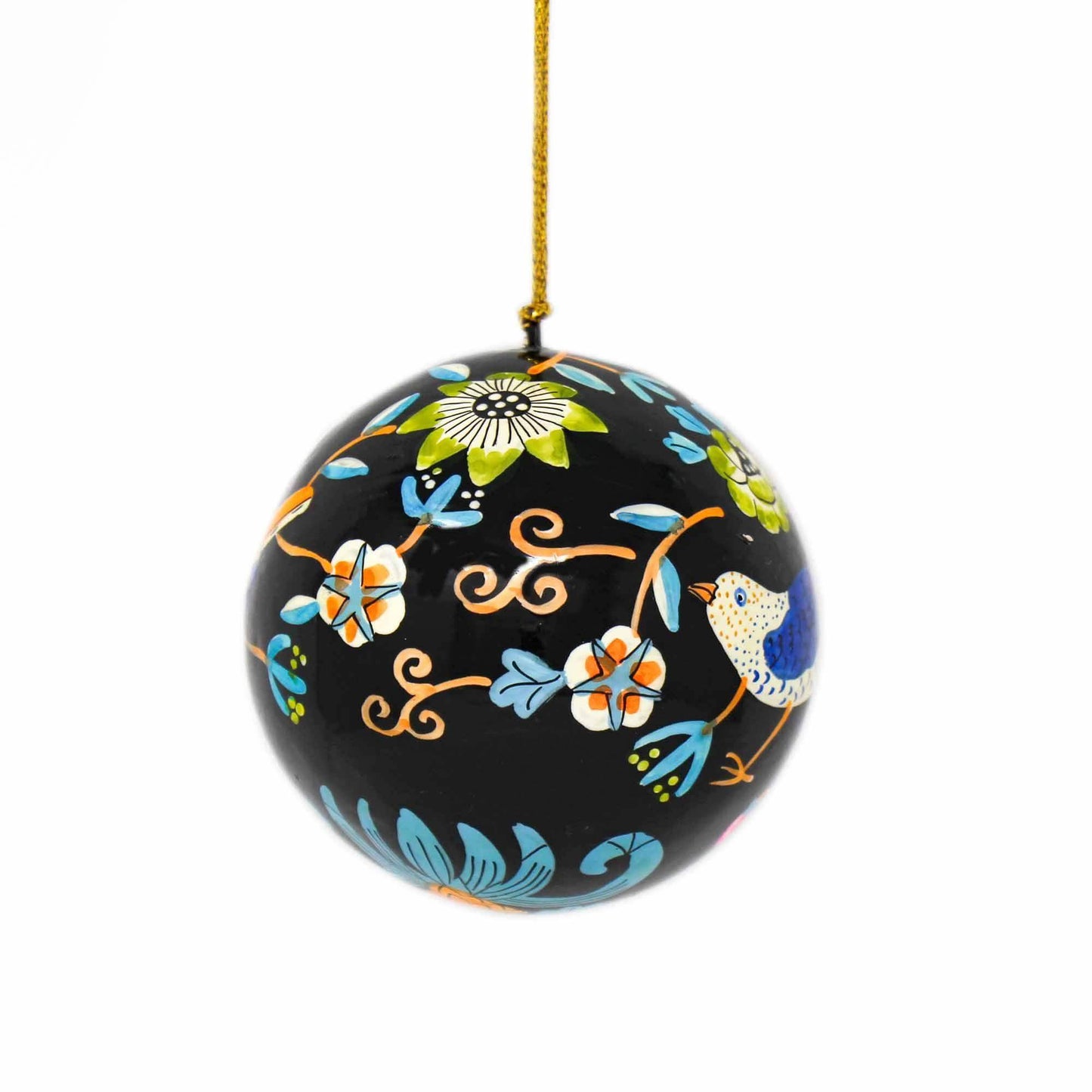 Handpainted Elephant & Bird Ornaments, Set of 2 - Asha Handicrafts - Flyclothing LLC