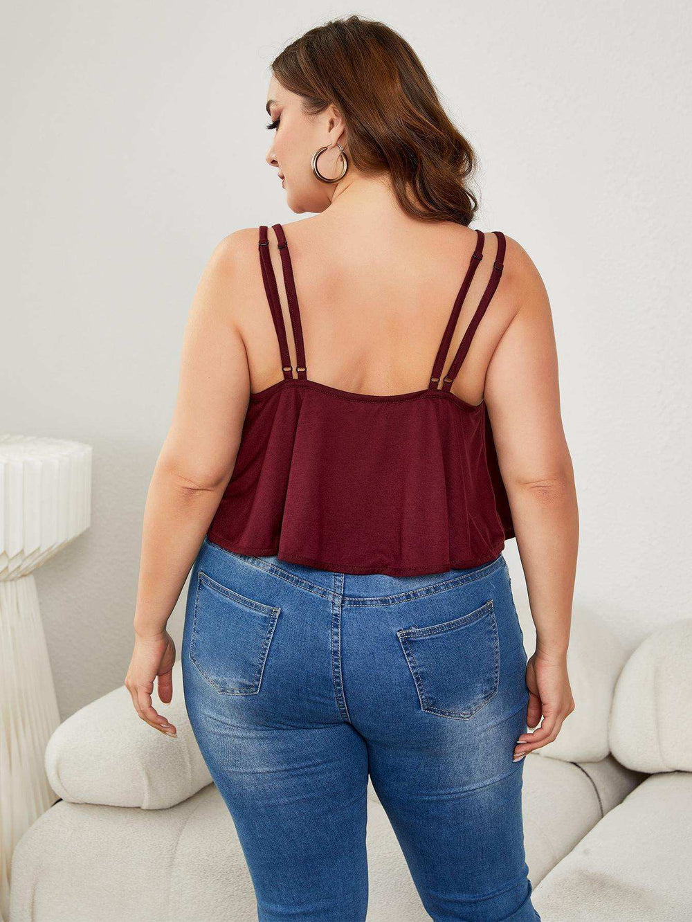 Plus Size Double-Strap Scoop Neck Cami - Trendsi - Flyclothing LLC