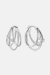 Moissanite 925 Sterling Silver Layered Earrings - Trendsi - Flyclothing LLC