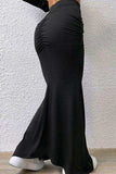 Ruched Maxi Trumpet Skirt - Trendsi - Flyclothing LLC