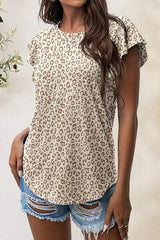 Printed Round Neck Short Sleeve T-Shirt - Trendsi - Flyclothing LLC