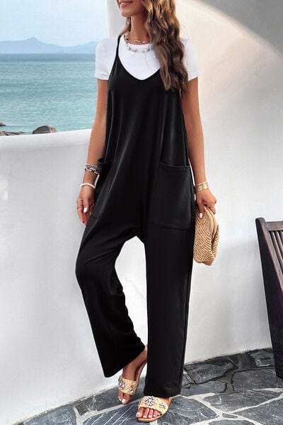 Pocketed Spaghetti Strap Overalls - Trendsi - Flyclothing LLC