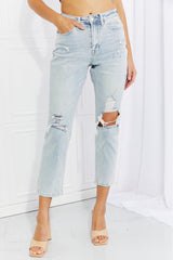 VERVET Stand Out Full Size Distressed Cropped Jeans - Flyclothing LLC