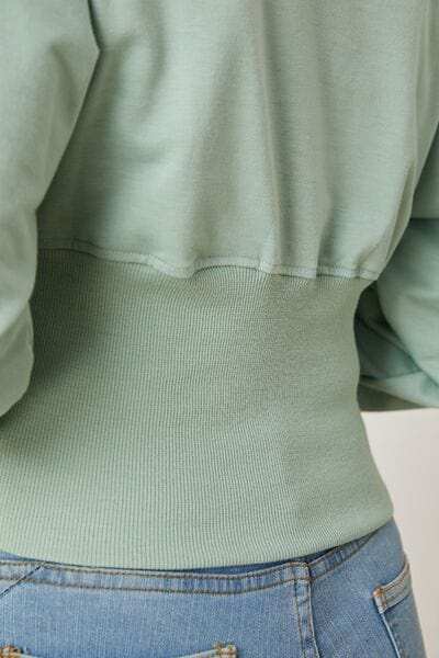 Boat Neck Lantern Sleeve Blouse - Trendsi - Flyclothing LLC