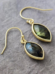 Geometrical Shape Natural Stone Dangle Earrings - Trendsi