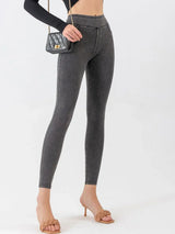 High Waist Cropped Active Leggings - Trendsi - Flyclothing LLC