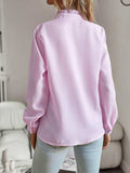 Ruffle Trim Long Sleeve Shirt - Trendsi - Flyclothing LLC
