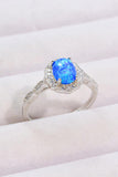 Opal and Zircon 925 Sterling Silver Ring - Trendsi
