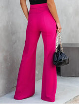 Front Slit Flare Leg Pants - Trendsi - Flyclothing LLC