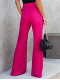 Front Slit Flare Leg Pants - Trendsi - Flyclothing LLC
