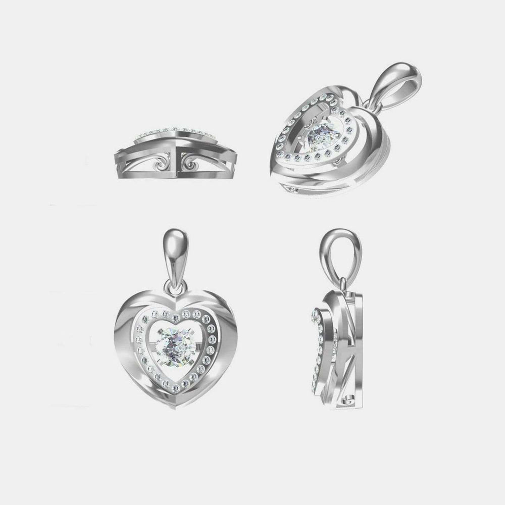 Moissanite 925 Sterling Silver Heart Necklace - Trendsi - Flyclothing LLC