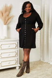 Double Take Scoop Neck Empire Waist Long Sleeve Dress - Trendsi - Flyclothing LLC