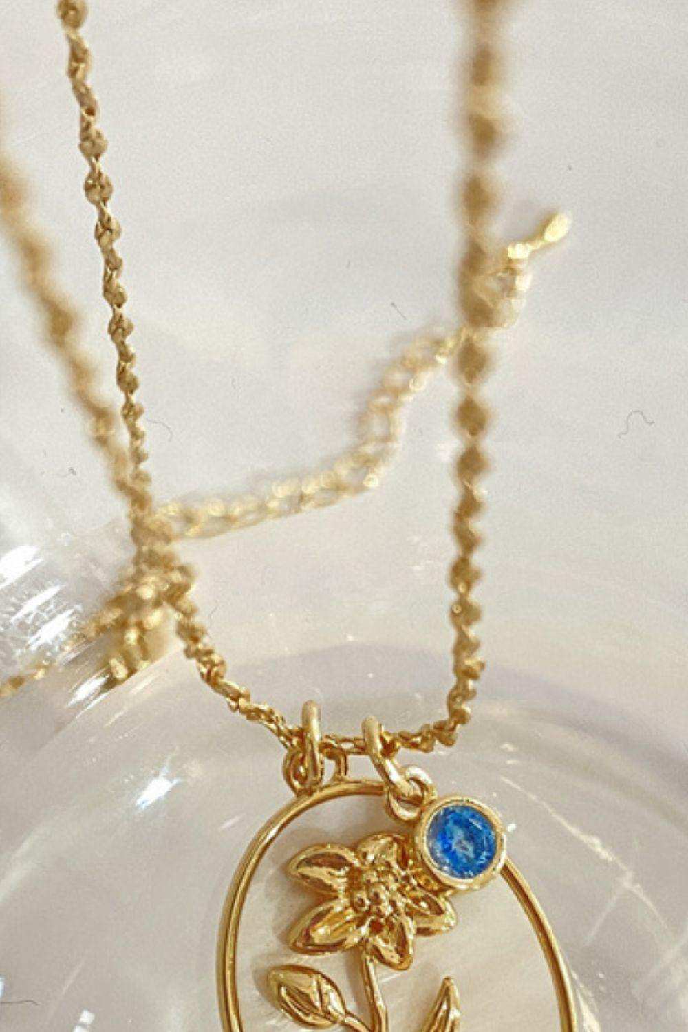 Flower Shell Pendant Copper Necklace - Trendsi - Flyclothing LLC