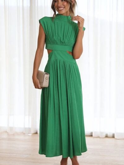 Cutout Mock Neck Sleeveless Dress - Trendsi