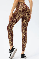 Animal Print Slim Fit Wide Waistband Long Sports Pants - Trendsi - Flyclothing LLC