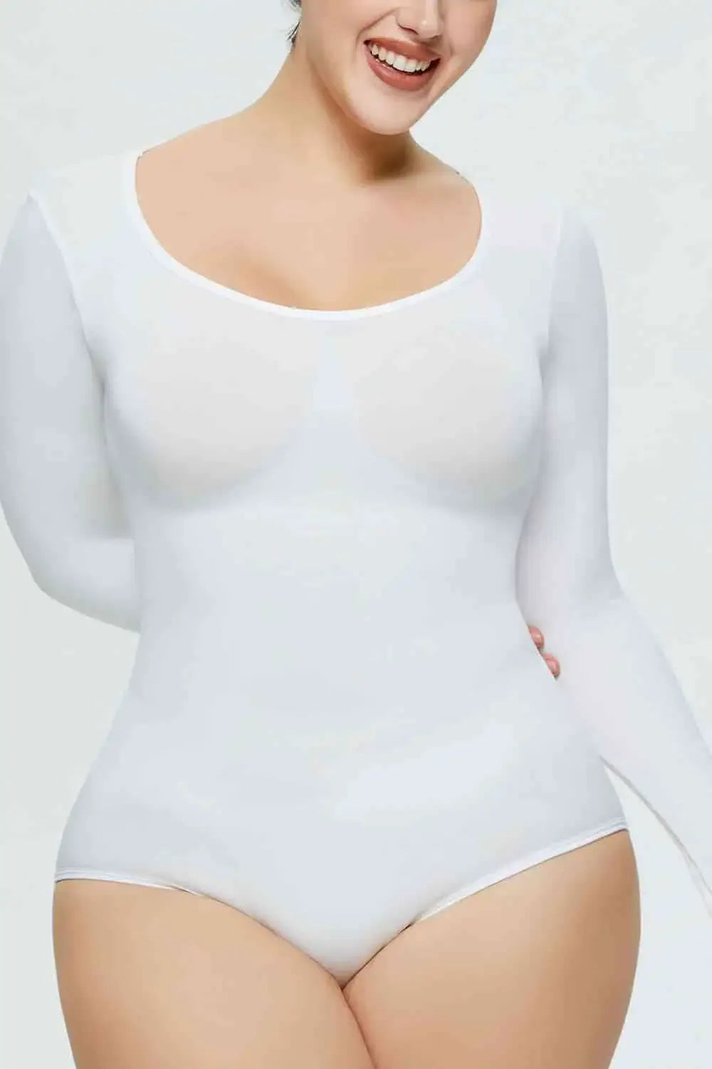 Long Sleeve Shaping Bodysuit - Trendsi - Flyclothing LLC
