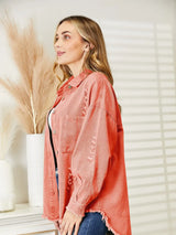 Distressed Raw Hem Denim Jacket - Trendsi - Flyclothing LLC
