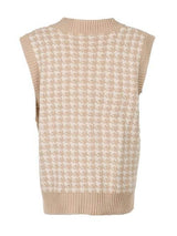 Houndstooth V-Neck Sweater Vet - Trendsi - Flyclothing LLC