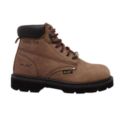Men's 6" Steel Toe Work Boot Brown - Flyclothing LLC