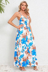 Printed Surplice Maxi Cami Dress - Trendsi
