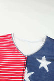 Star and Stripe V-Neck Top - Trendsi - Flyclothing LLC