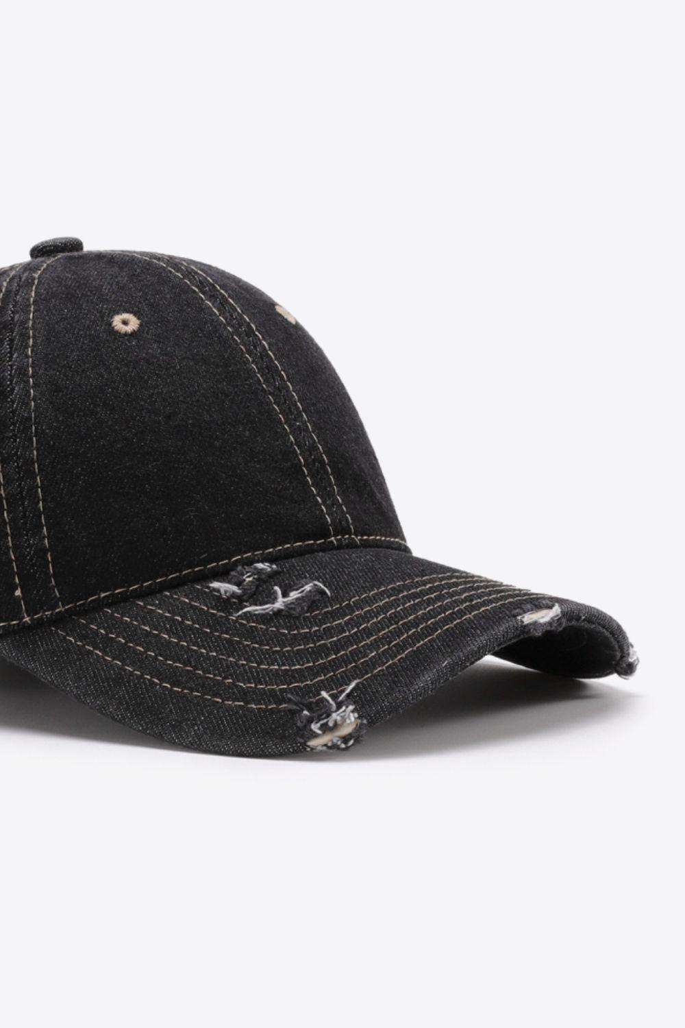 Distressed Adjustable Baseball Cap - Trendsi - Flyclothing LLC