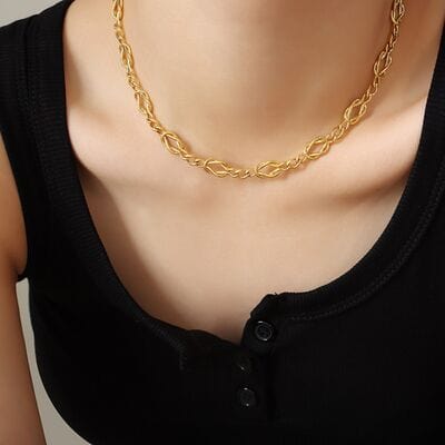 Brass Titanium Steel Necklace - Trendsi