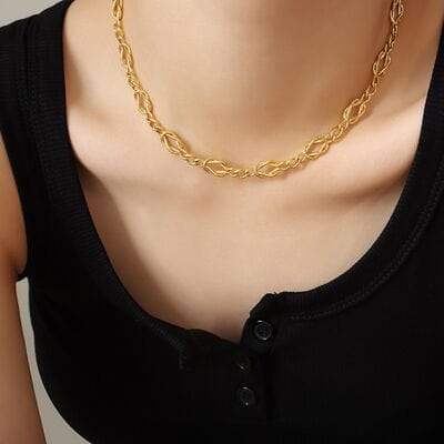 Brass Titanium Steel Necklace - Trendsi - Flyclothing LLC