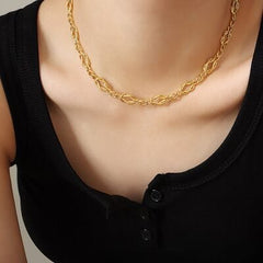 Brass Titanium Steel Necklace - Trendsi